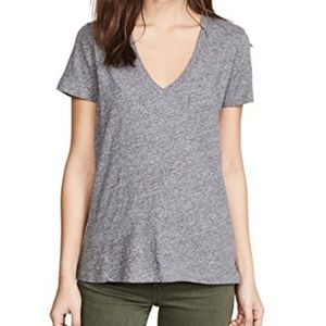 whisper cotton v-neck pocket tee